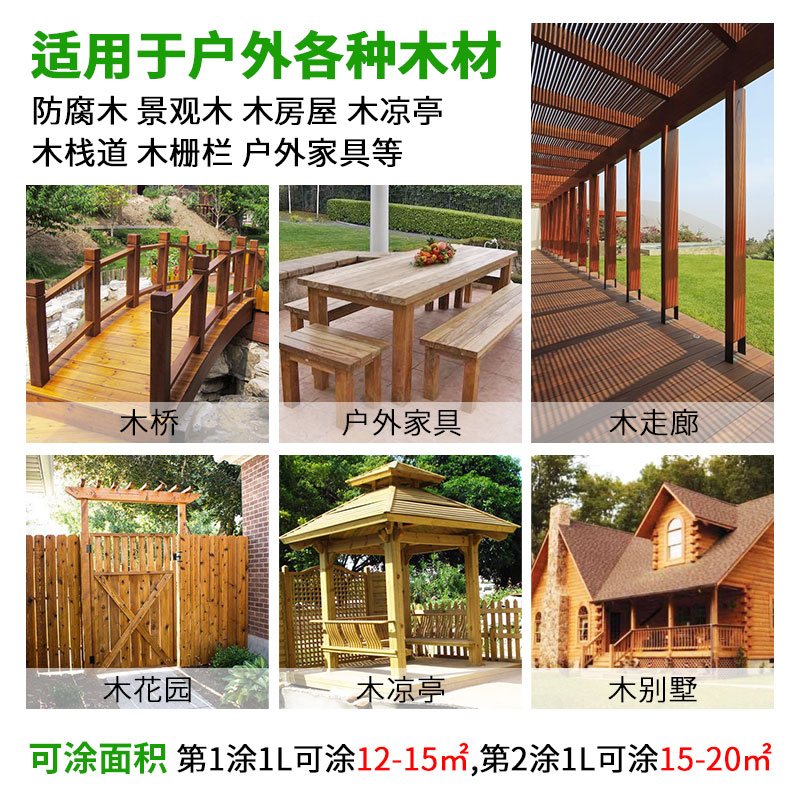 切瑞西防腐木油户外清漆透明桐油木漆底漆木器漆防水防晒18L大桶