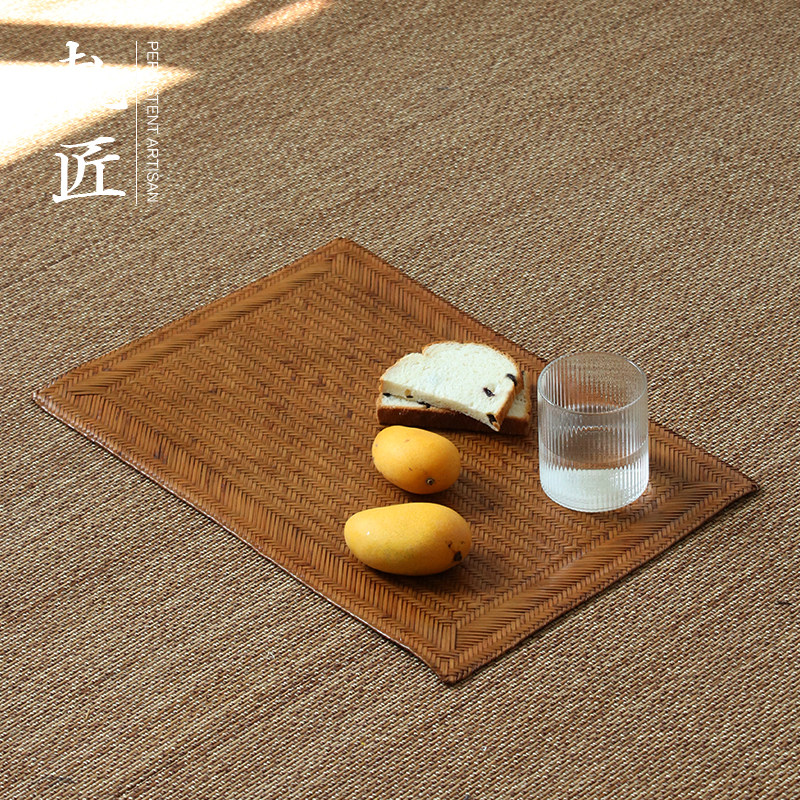 大漆竹编垫茶垫茶托餐垫隔热垫西餐垫装饰垫干泡垫茶具展示垫手工