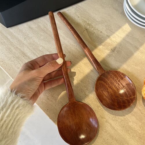 四时有梨 日式木勺长柄饭勺大口吃面勺拉面勺子龟甲大汤勺
