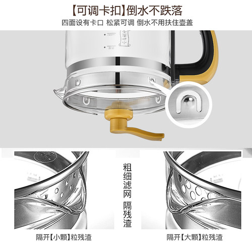 养生壶玻璃盖子配件防烫304不锈钢过滤盖1.5L/1.8L/2L壶盖锅盖子