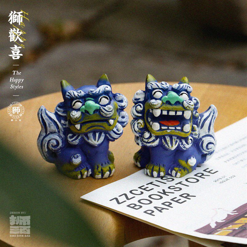 狮三百丨狮欢喜石狮子摆件文创可爱石敢当厦门旅游纪念品