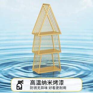 圣诞树网红客厅摆件落地置物架电视柜旁收纳展示架子创意铁艺书架
