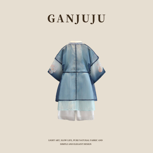 国风汉服童宋制长袍儿童唐装春秋季薄款孩古风长衫飘逸演出服