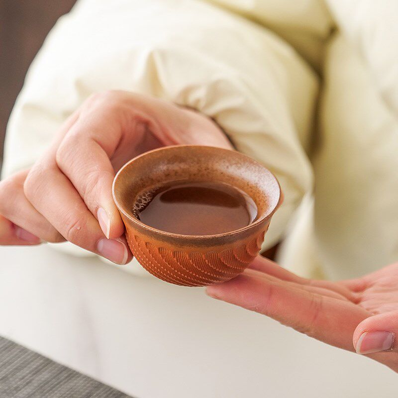陶瓷粗陶快客杯一壶二杯便携式旅行茶具户外泡茶功夫陶瓷茶具套装