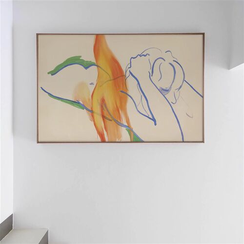 CRISIS ART  NO.44 油画 装饰画 艺术微喷 米色 人物线条 挂画