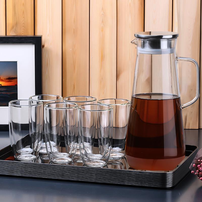 小雨点玻璃杯双层隔热防烫办公室茶杯家用待客喝水杯泡茶果汁杯子
