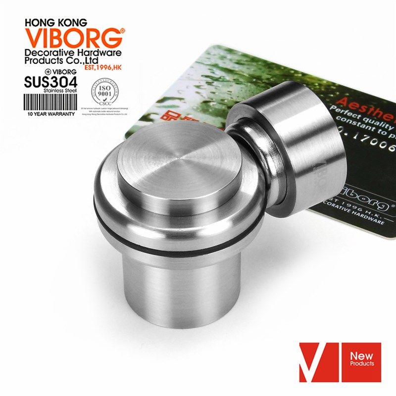 VIBORG域堡重型实木门吸 强磁门吸304不锈钢制 地装门碰圈磁力