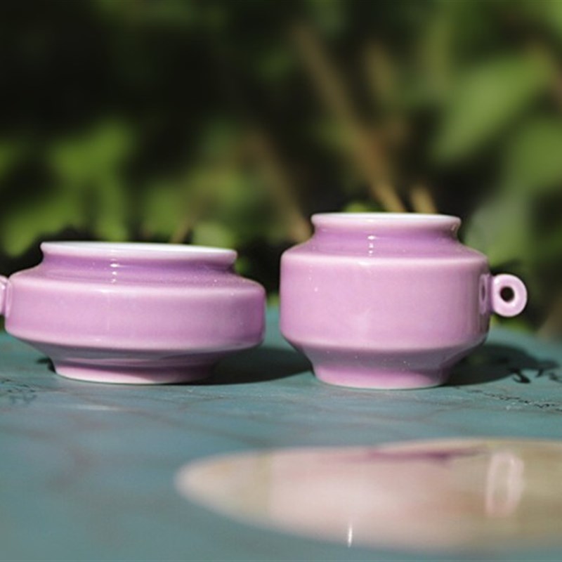 新品 玉乐轩高温颜色釉绣眼鸟缸 宠物鸟喂食器 鸟笼专用配件 鸟碗