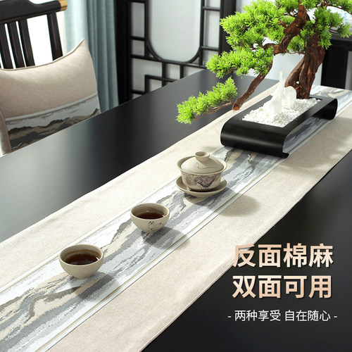 餐垫新中式隔热垫茶席桌布茶巾盖巾布茶几垫桌垫餐垫布艺双面可用