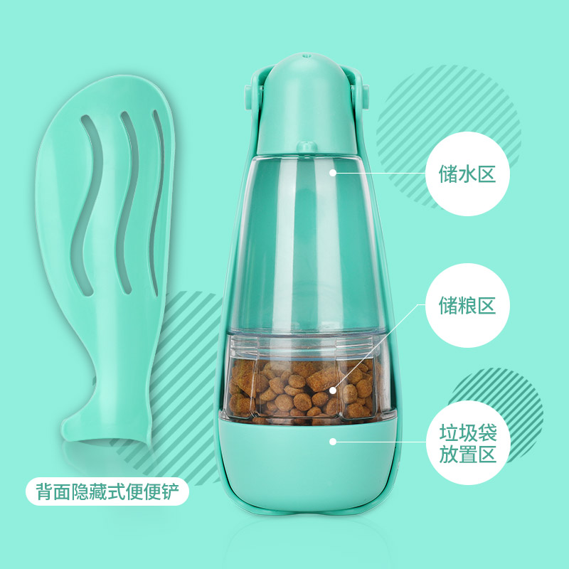狗狗外出水粮杯便携喝水杯户外水壶多功能宠物随行杯折叠饮水杯