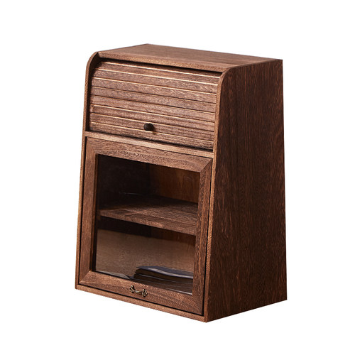 福业家俱实木博古架防尘茶壶茶具化妆品收纳茶柜置物架茶杯收纳架