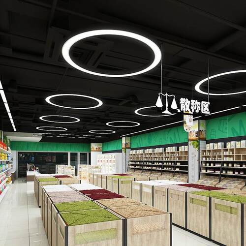 圆形圆环吊灯工业风led圆圈灯办公室健身房店铺大堂商场环形灯具
