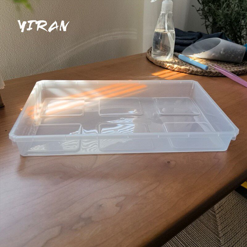 【30*20cm】半透明长方形花盆接水托盘盆景蝴蝶兰多肉花盆收纳6格图片
