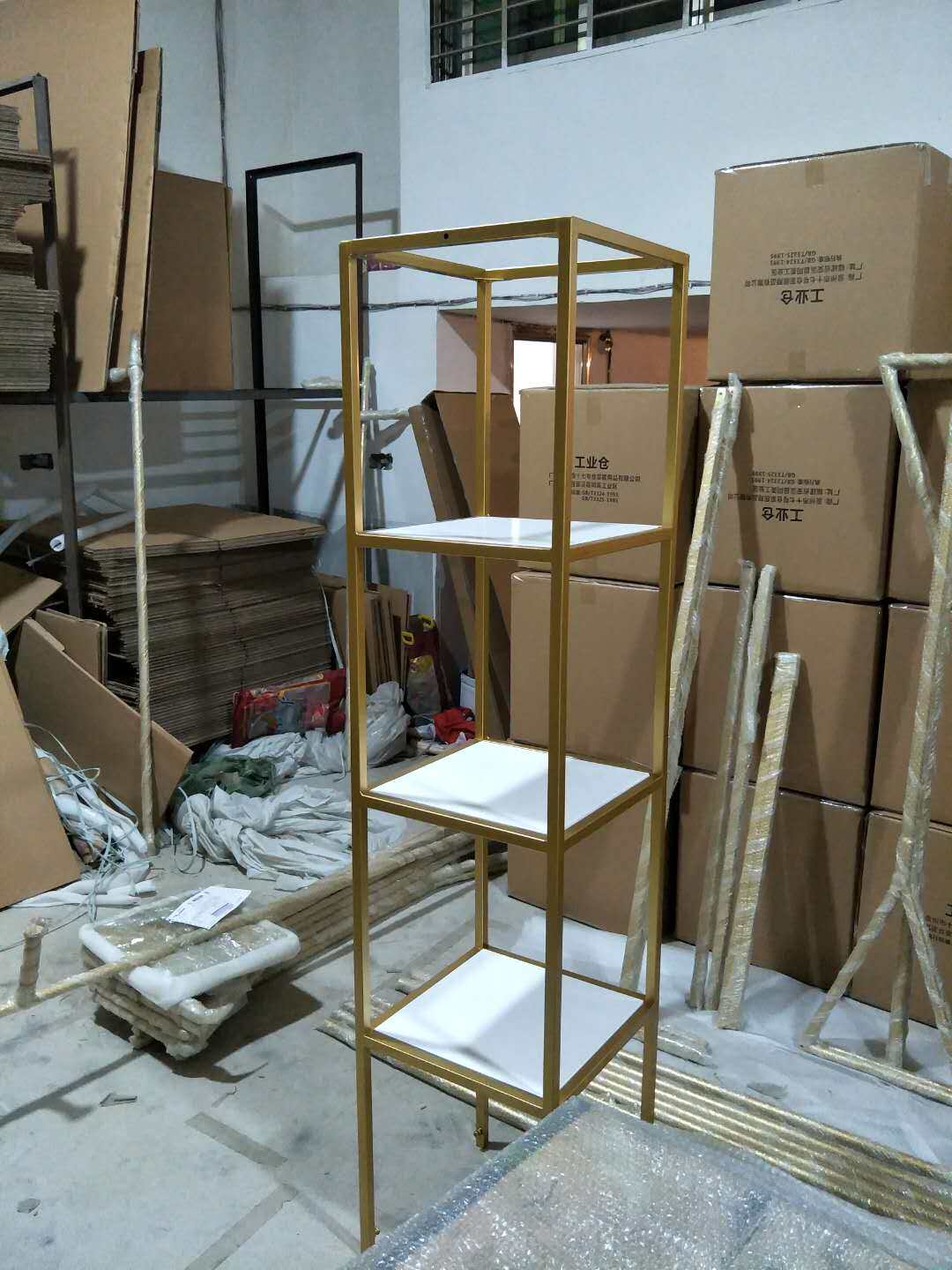 金色包包架落地式陈列柜橱窗展示架子货架服装架简约收纳架鞋架