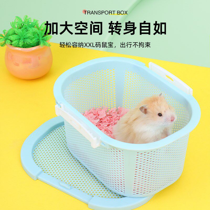 仓鼠外带透气运输笼子盒子花枝鼠金丝熊藤盒防摔抗压带孔运输笼