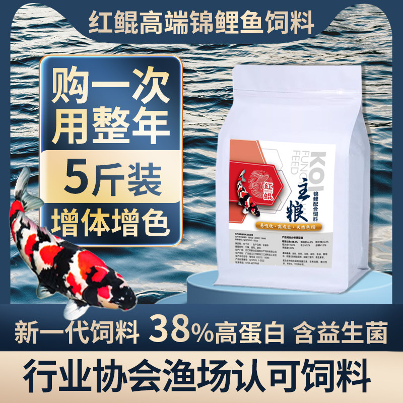 红鲲育成锦鲤鱼饲料增体增色鱼食锦鲤专用大颗粒鱼料鱼粮锦鲤饲料