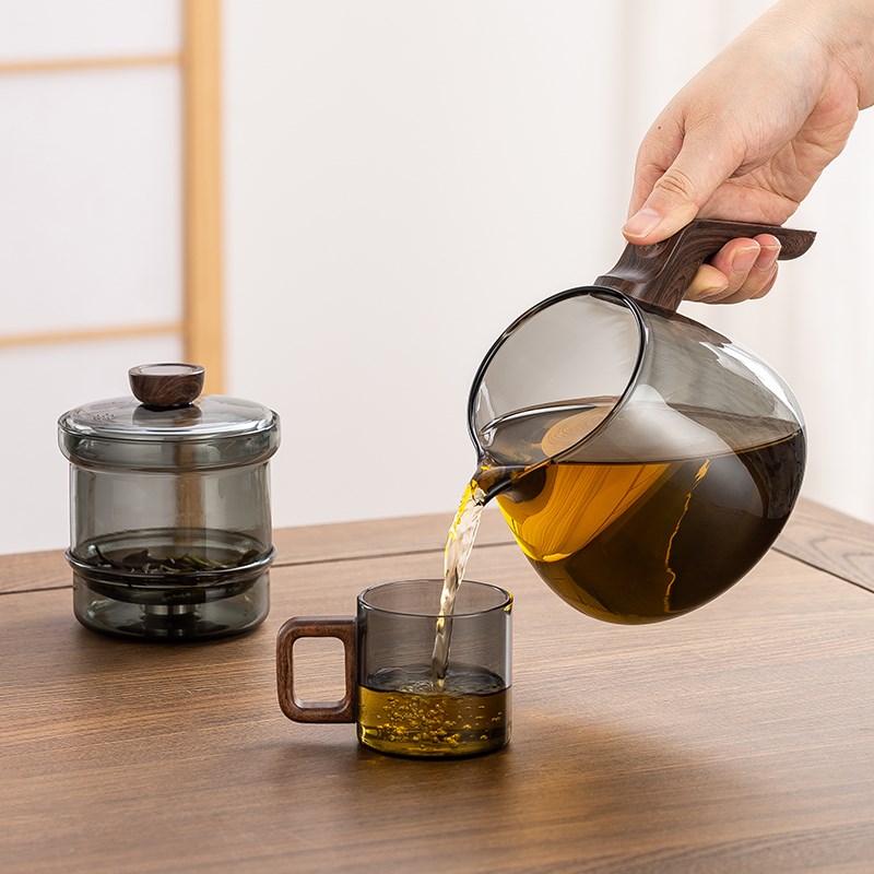 加厚玻璃懒人泡茶神器磁吸茶水分离过滤网泡茶壶小青柑冲茶器茶具