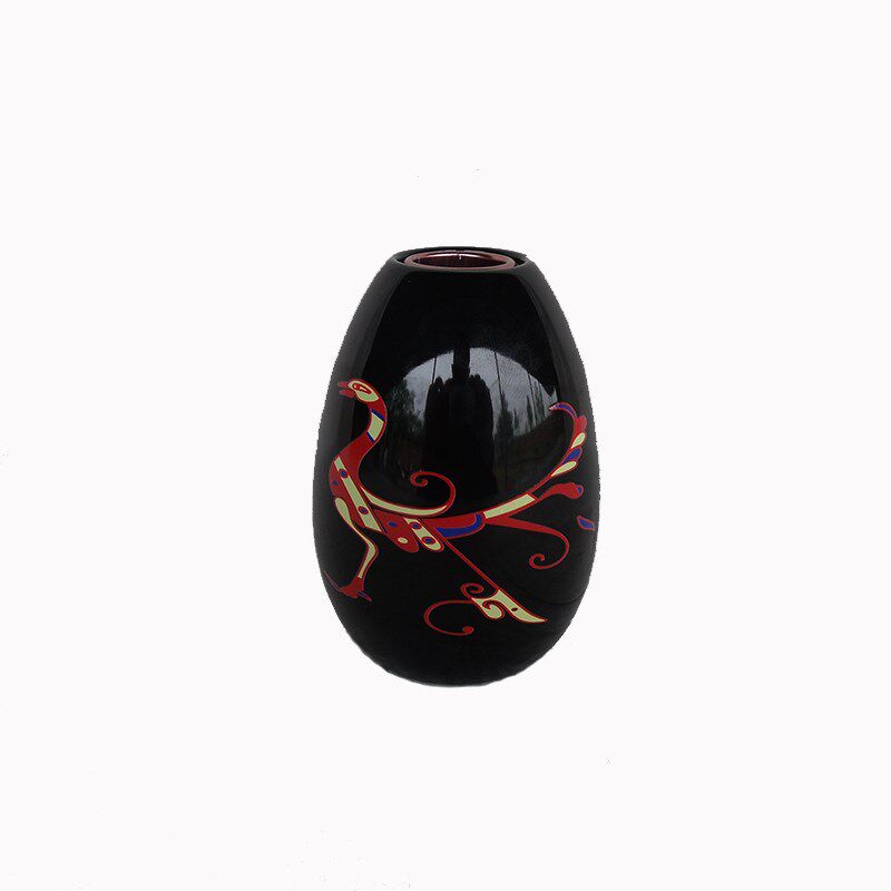 【曾楚漆器】凤鸟纹漆花瓶中国漆器仿古牙签筒工艺品随州曾侯乙
