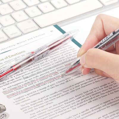 双色笔红黑两用中性笔多功能按动水性笔签字笔0.5mm学生教师用