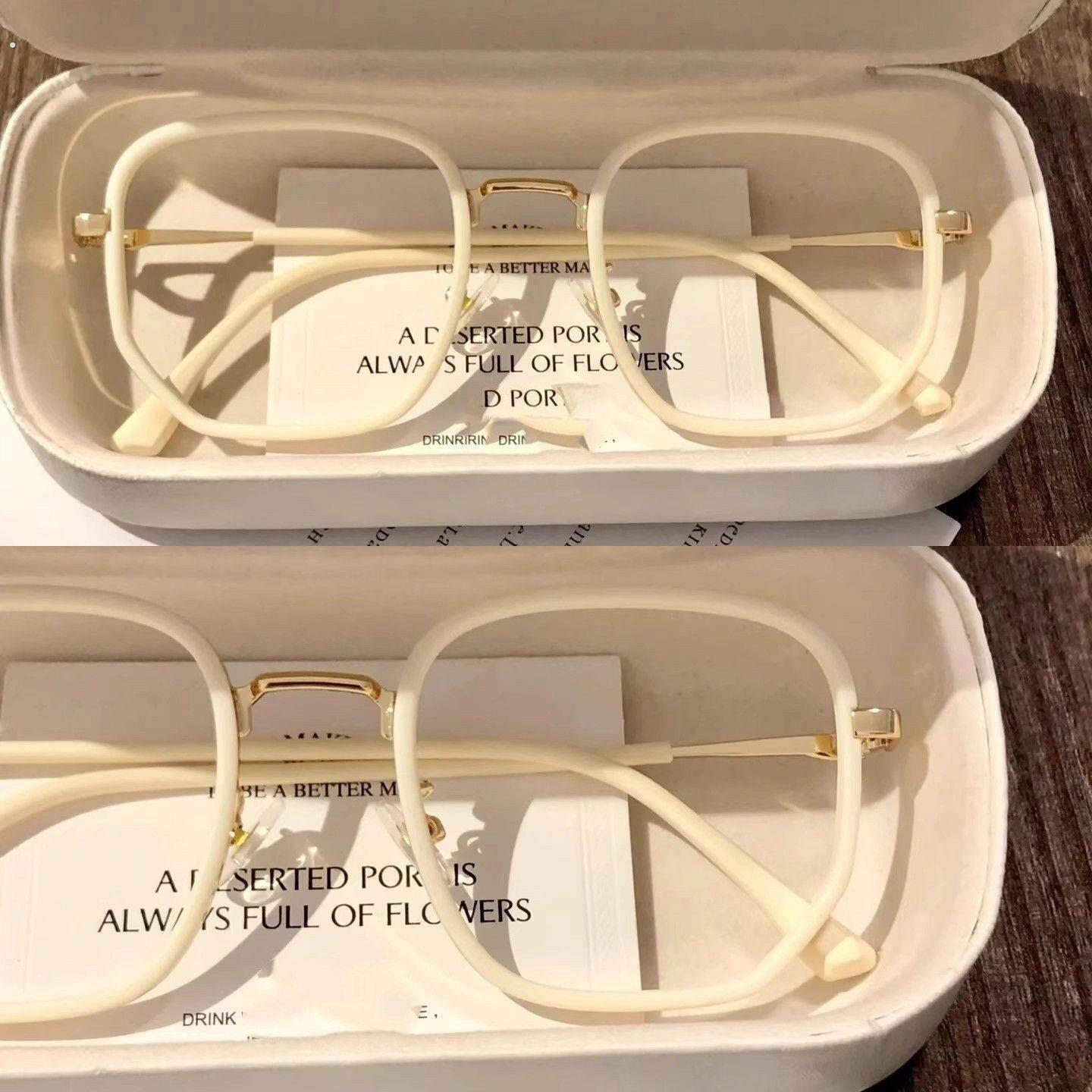 新款韩版不规则框显脸小素颜神器眼镜女防蓝光网红款眼镜粉色镜框