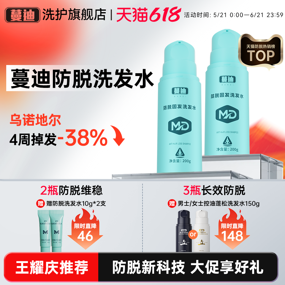 【王耀庆推荐】蔓迪防脱洗发水乌诺地尔激活毛囊养发护发官方正品