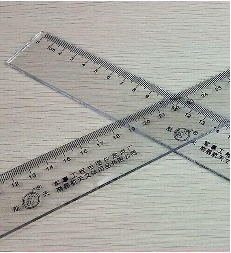 包邮航天牌胶尺20 30 40 60 100CM直尺 塑料 一字尺子丁字尺
