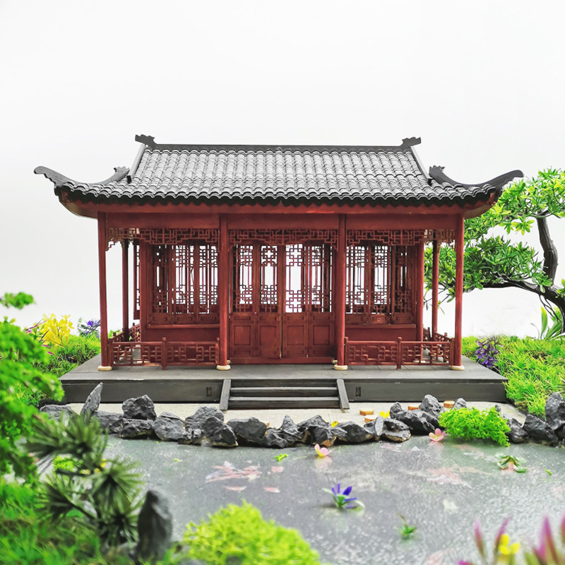 建筑沙盘手工制作木板古建筑模型中式diy小房子微缩园林景观材料