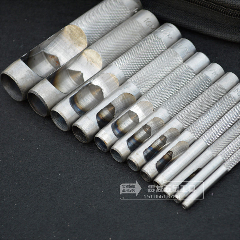 皮带冲套装打孔器组套圆孔打孔器冲子皮带冲孔冲头打眼器3-25mm