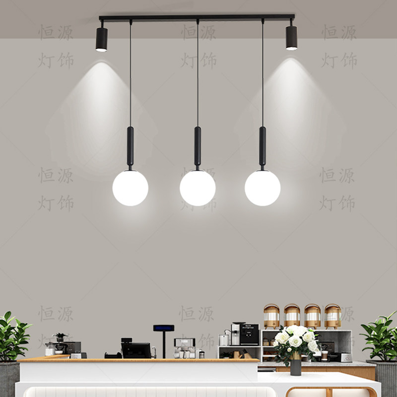 餐厅吊灯美甲网红店铺灯商用个性商场服装店橱窗灯具三头吧台射灯