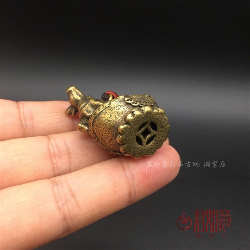 黄铜生肖牛摆件可爱铜牛迷你元宝铜小牛福牛挂件钥匙扣图片