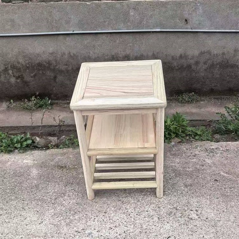 实木散件白胚茶几多层花架阳台客厅专用茶几鱼缸架公司打印花架几