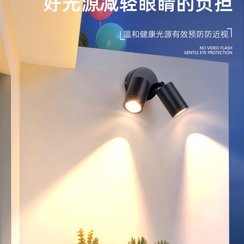 双头射灯led户外防水照明灯花园别墅门头室外阳台庭院壁灯露台灯