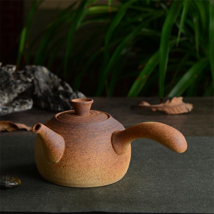 窑变煮茶壶紫砂陶壶电陶炉专用烧水壶侧把陶瓷泡茶蒸茶器包邮正品