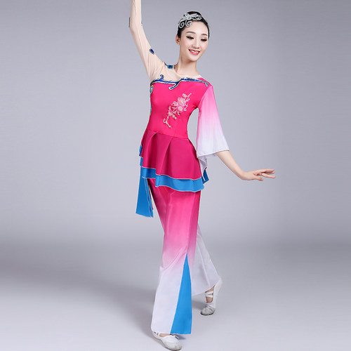 古典舞演出服女2020新款民族复古中国风秧歌扇子舞蹈服装成人套装