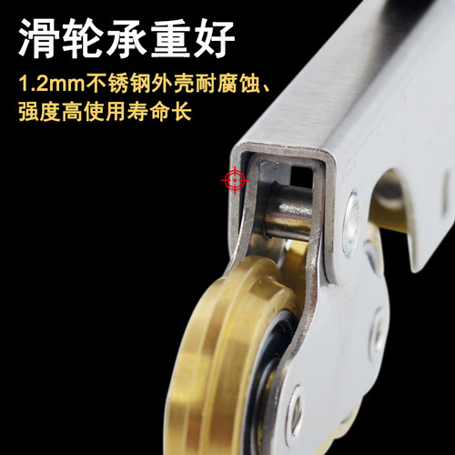 衣柜移门滑轮钛合金门双铜凸轮不锈钢轨道轮浴室厨房推拉门凹槽轮