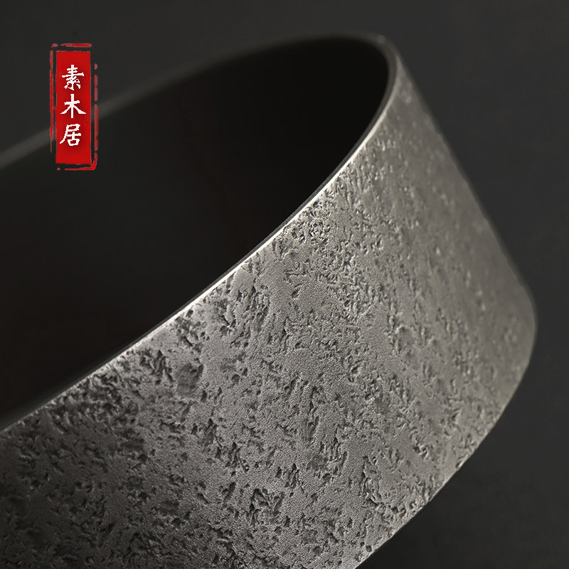 纯锡仿古茶盘手工圆形紫砂壶承干泡盘蓄水式小型茶台家用茶具托盘