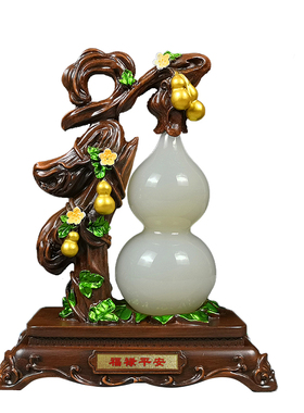 玉石葫芦摆件招财客厅装饰品办公室开业礼品天然白玉镇宅福禄玄关