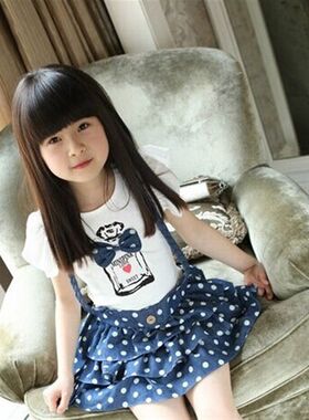 1-12岁新款女长发长直发齐刘海短发梨花小孩子假发模特假发包邮