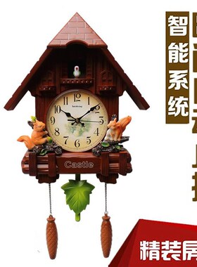 布谷鸟挂钟闹钟自鸣钟咕咕钟创意时尚客厅小鸟音乐挂表整点报时钟