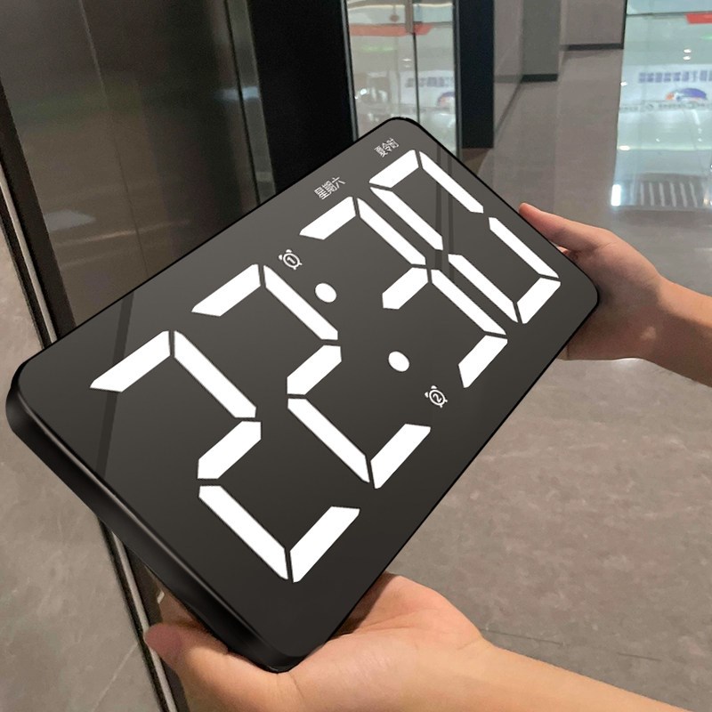 LED数字时钟电子表挂墙时间大屏显示摆件桌面摆台式钟表客厅挂钟