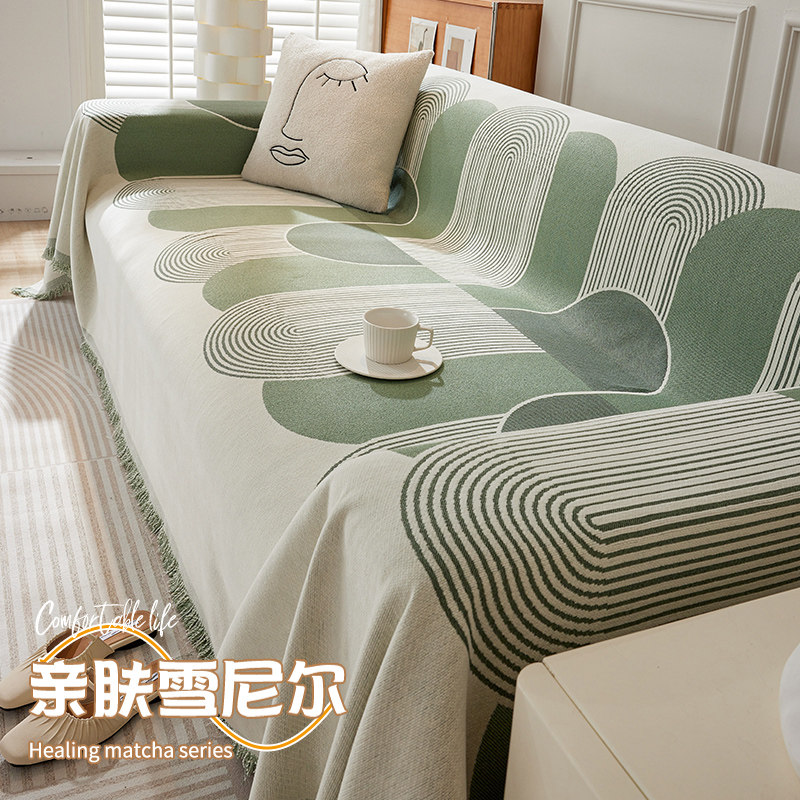 .轻奢高级感雪尼尔沙发巾四季通用防滑全包客厅沙发垫子套罩盖布