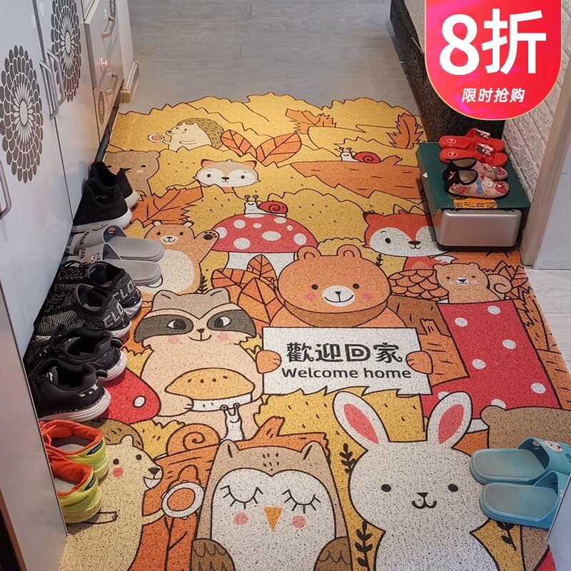 可定制卡通门口入户丝圈地垫门垫地毯家用垫子进门防滑动物蹭脚垫