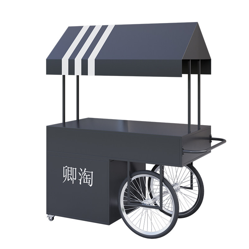 北欧铁艺花车网红夜市小吃摆地摊车超市集市售货车移动促销展示台