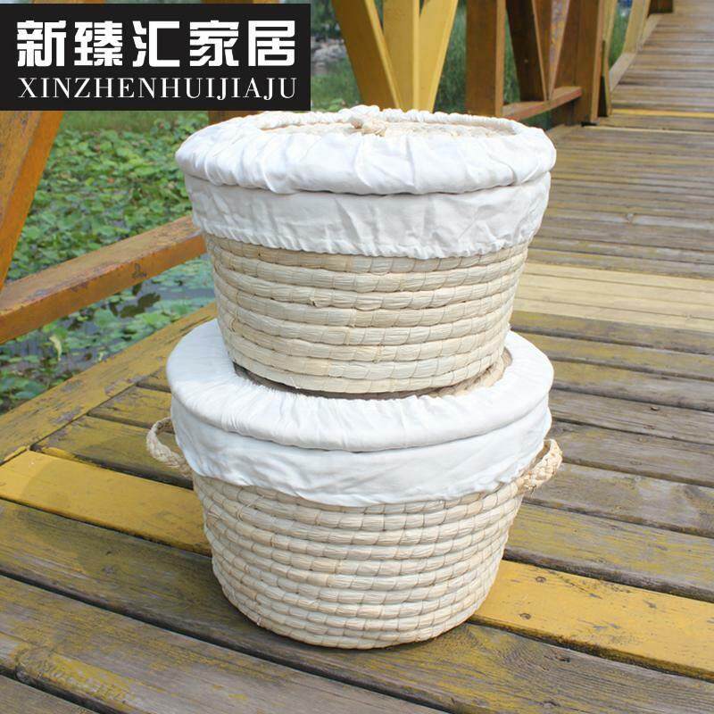 馒头筐藤编家用保温带盖水果鸡蛋篮编织筐厨房收纳筐墩子柳编馍筐