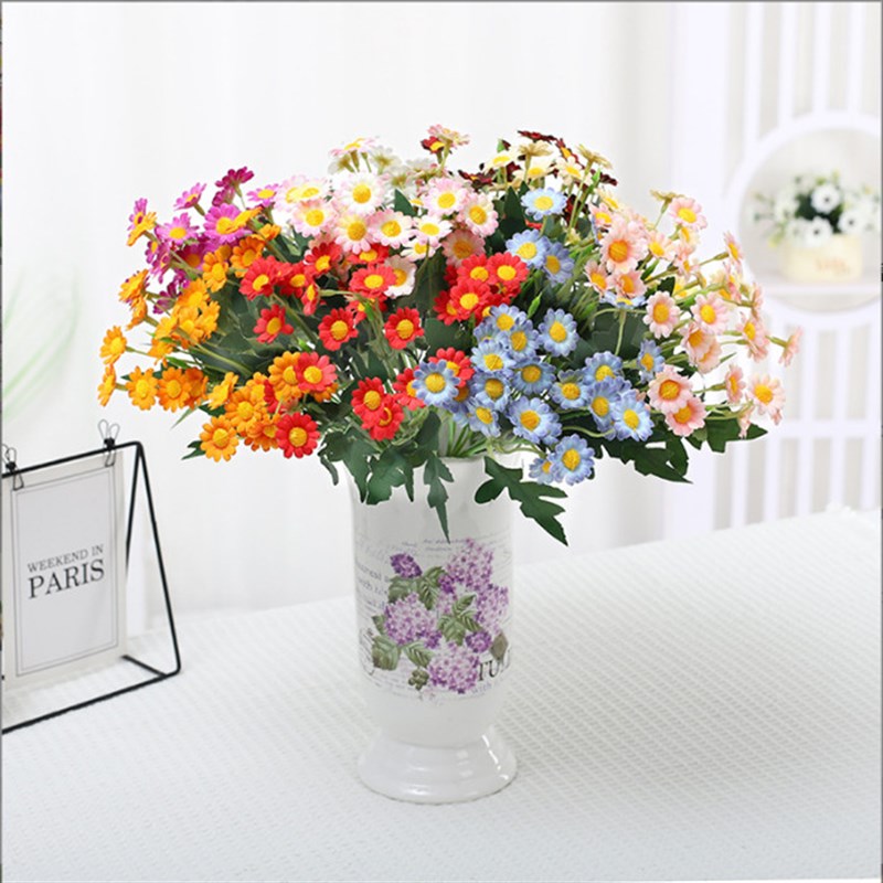 小雏菊仿真花束洋甘菊干花餐桌假花插花摆设拍照装饰道具野餐绢花
