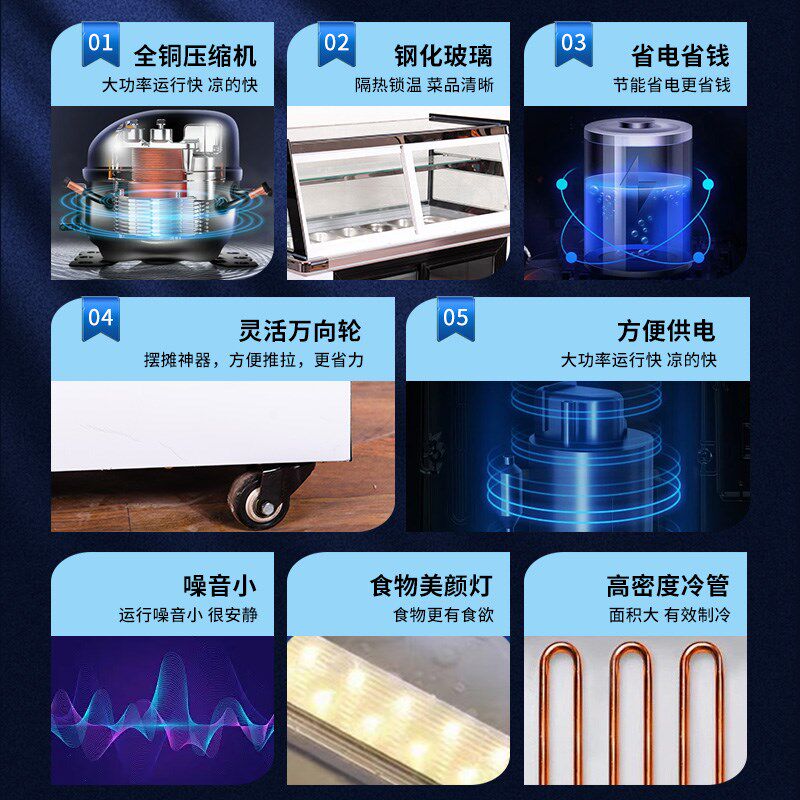 水果捞冰粉四果汤清补凉冷藏商用直角柜展示柜烧仙草保鲜冰柜冰粥