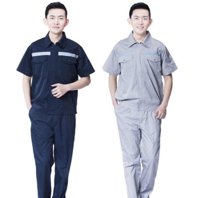 反光条黄色短袖工作服套装男女公路市政铁路厂服秋夏季短袖劳保服