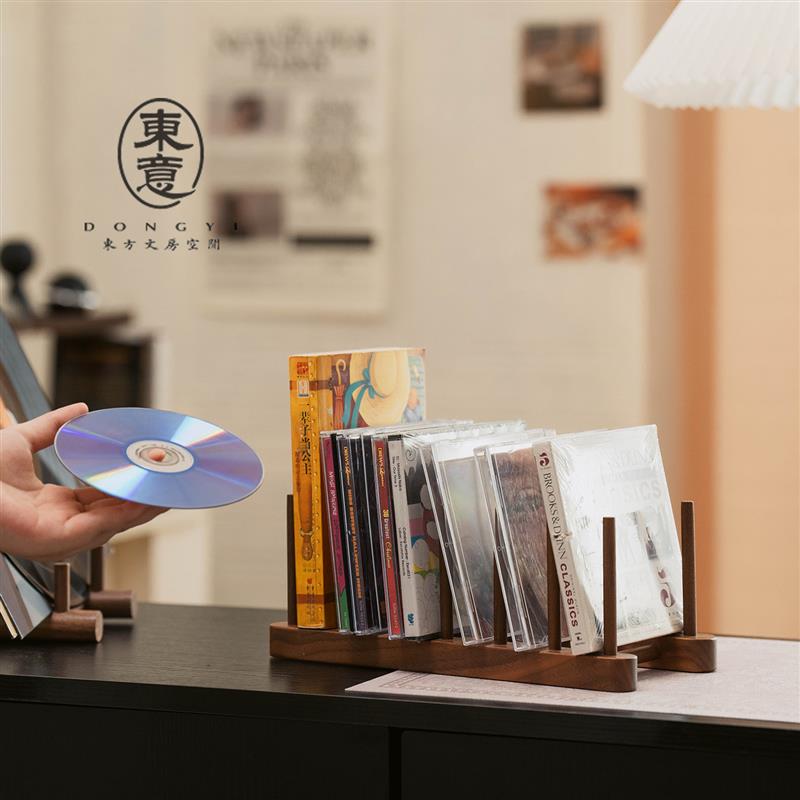 cd展示架六分格实木专辑碟片小卡收纳磁带置物架不占地轻奢高颜值