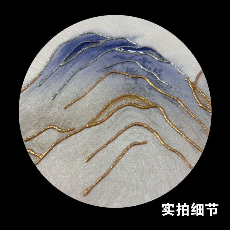 新中式山水风水壁纸山河聚宝客厅卧室电视背景墙壁布壁画无缝墙布
