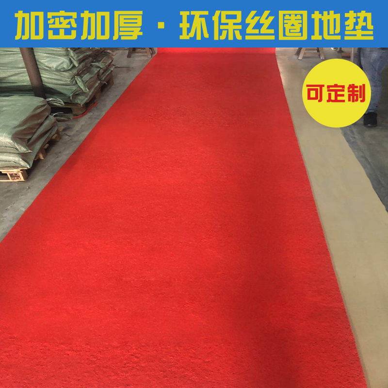 工厂PVC塑胶拉丝红地毯防水防滑迎宾除尘门垫丝圈地垫可定制尺寸